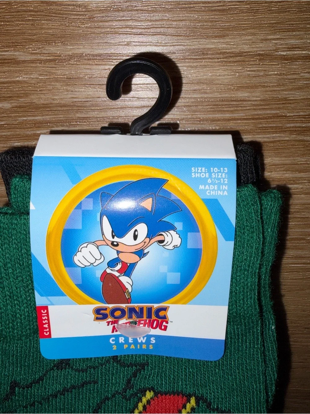New 2 Pairs Sega Sonic The Hedgehog Men's Crew Socks Size 10-13 SEGA Holiday